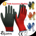 SRSAFETY 10 gauge grey polycotton liner coated blue latex on palm gloves, crinkle finished/blue latex work gloves